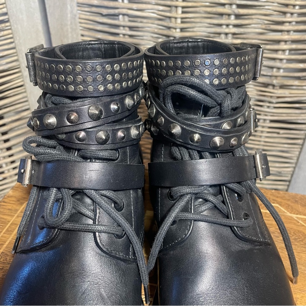 Saint Laurent Studded Ankle Strap ‘Ranger Boot’ - size 37.5 - Picture 7 of 10